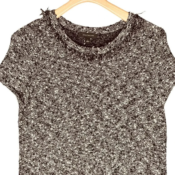 Ann Taylor Tweed Bodycon Mini Dress with Fringe Details - Picture 3 of 14